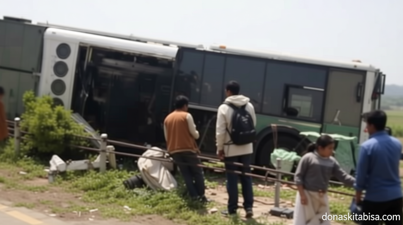 Bus Terguling di Tol Jombang Tewaskan 1 Penumpang – 11 Orang Luka Berat