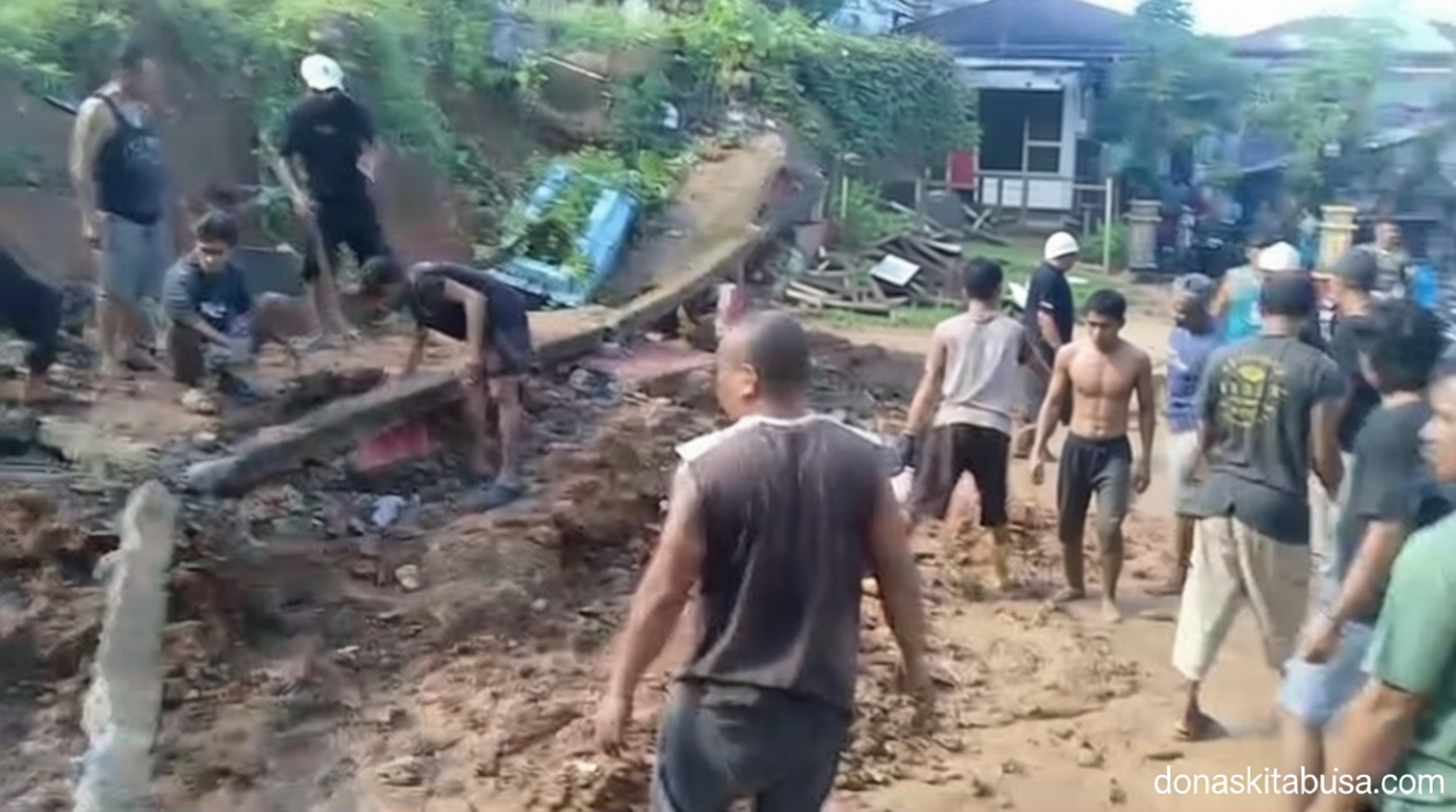 Talud TPU Ambon Ambruk Diterjang Longsor – 10 Kerangka Berserakan