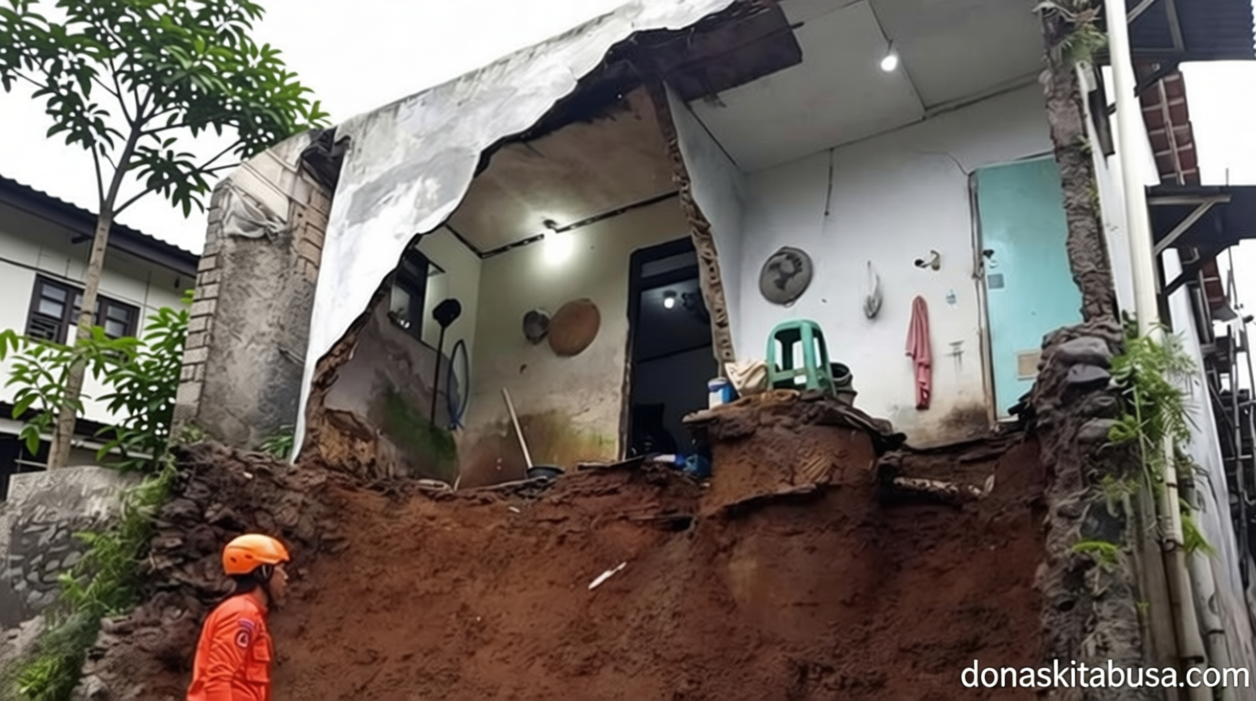 Tergerus Longsor – Dinding Rumah Warga Bogor Jebol