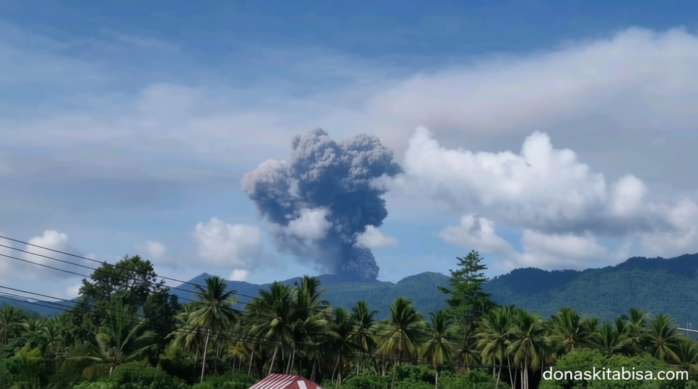 Gunung Dukono 2 Kali Meletus Pagi Ini – Semburkan Abu hingga 3.000 Meter