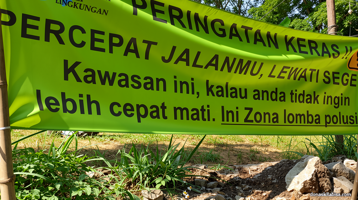 Kritik Polusi Akibat Pabrik Kapur di Wilayah Padalarang dan Cipatat, Warga Pasang Spanduk