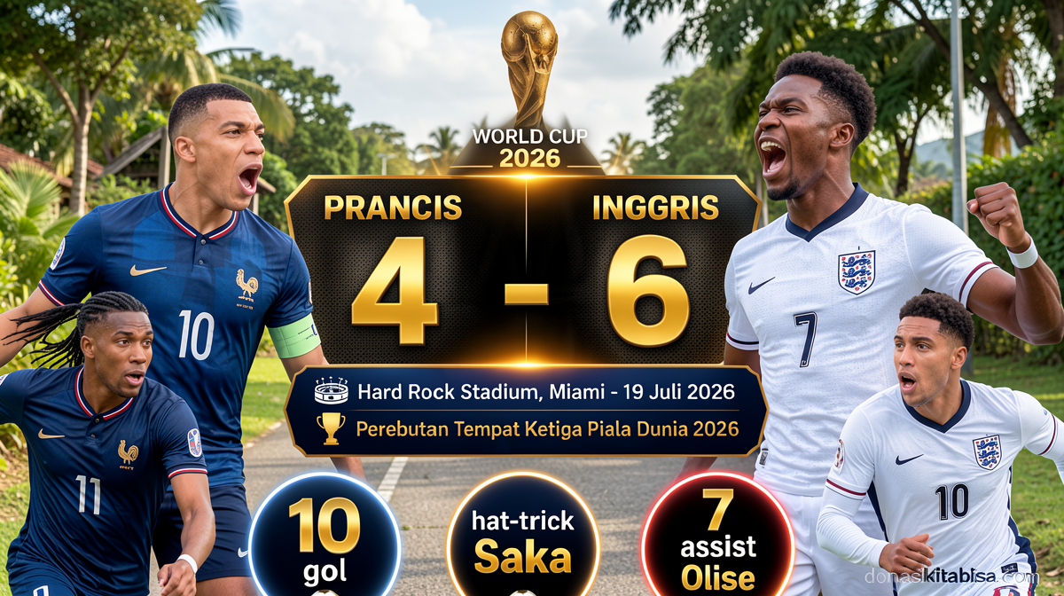 Inggris Raih Posisi Ketiga, Prancis Tetap Tersenyum Berkat Rekor Mbappe di Piala Dunia 2026