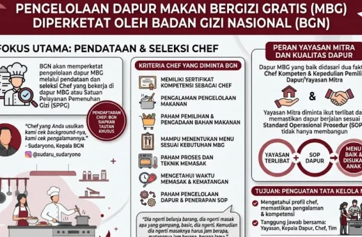 Chef Dapur MBG Bakal Diseleksi BGN, Ini Kriteria yang Harus Dipenuhi!